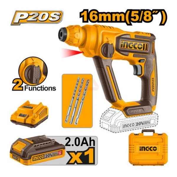 INGCO 16mm Cordless Rotary Hammer - CRHLI212282