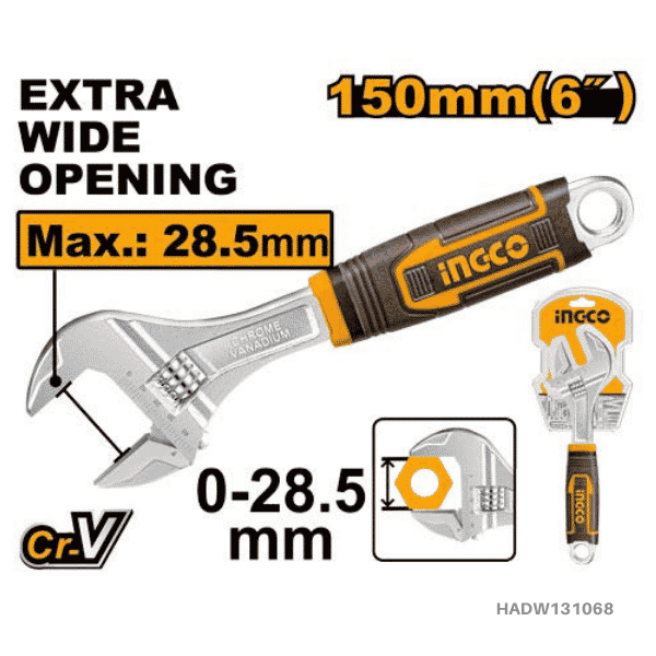 INGCO 6" Adjustable Wrench - HADW131068