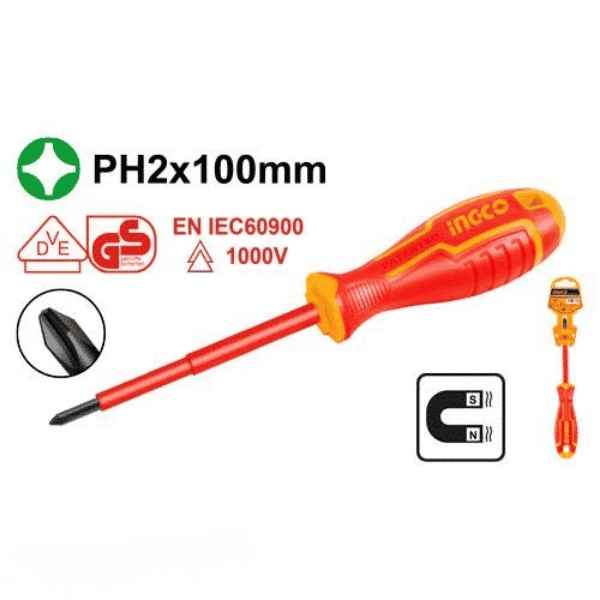INGCO 4" Insulated Slotted Screwdriver - HISD81PH2100