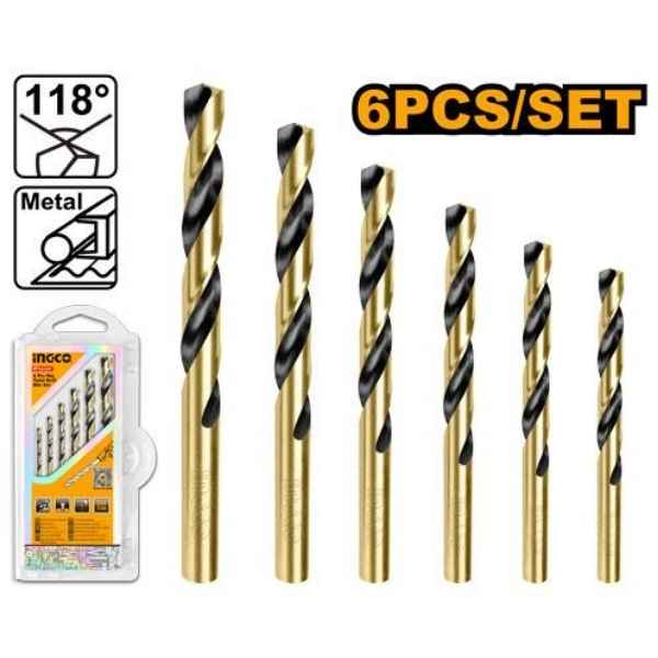 INGCO 6 Pcs HSS twist drill bits set - AKDB1065