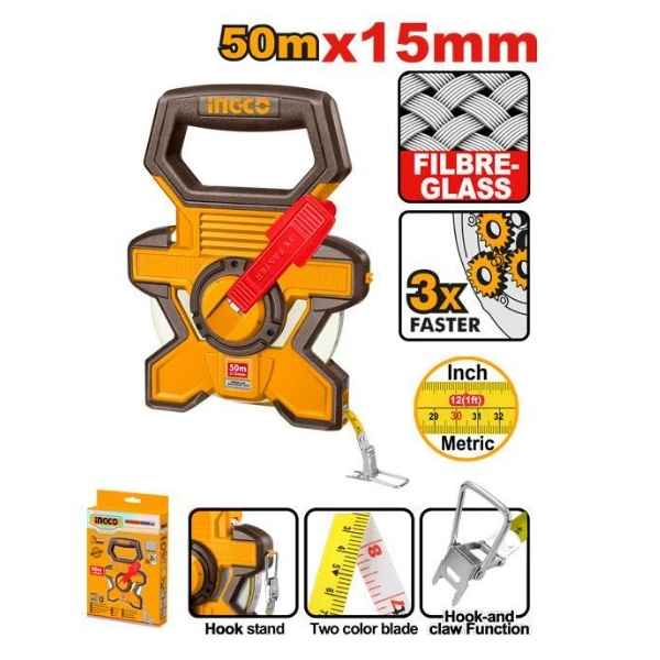 INGCO 50m Fiberglass measuring tape - HFMT1850