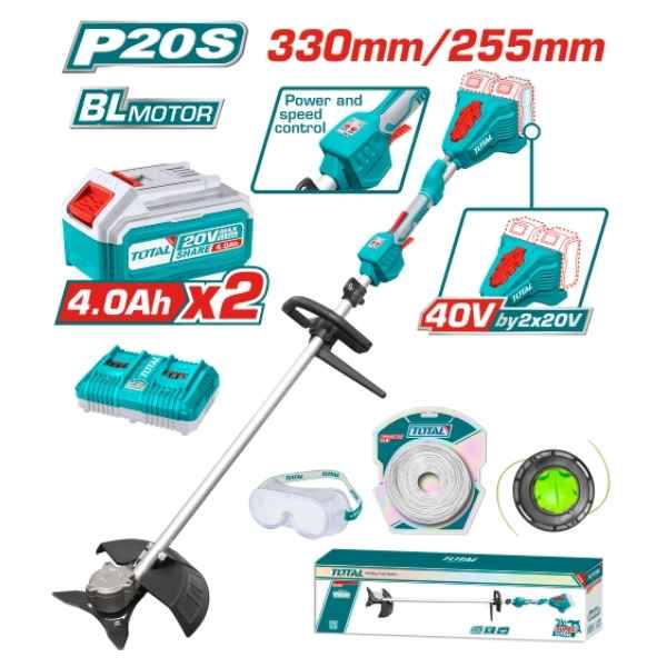 TOTAL Cordless String Trimmer & Brush Cutter - TSTLI200285