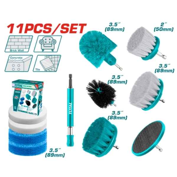 TOTAL 11 Pcs Cleaning Brush Set - TACB1101