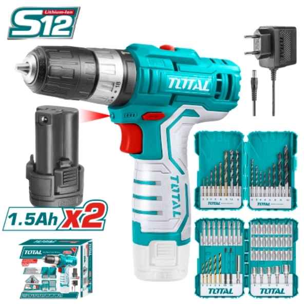 TOTAL 12V Lithium-Ion Impact Drill Combo Kit - TOSLI23022