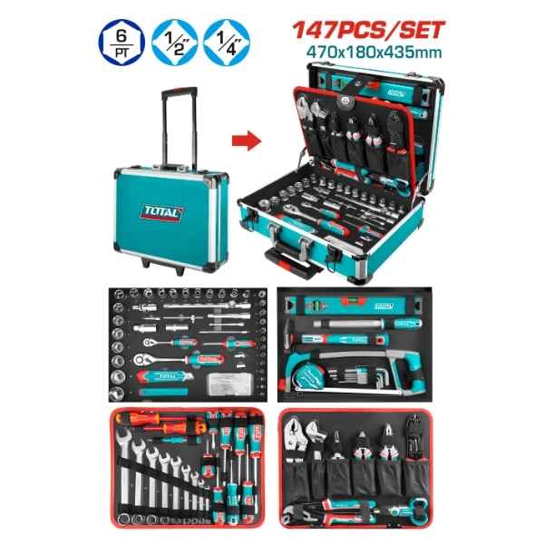 TOTAL 147Pcs Tool Set Industrial - THKTHP21476