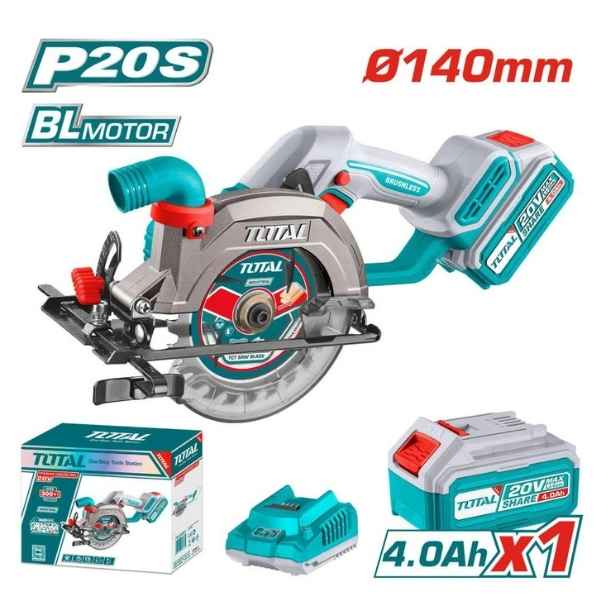 TOTAL 140mm Lithium-Ion Circular Saw - TSLI14021