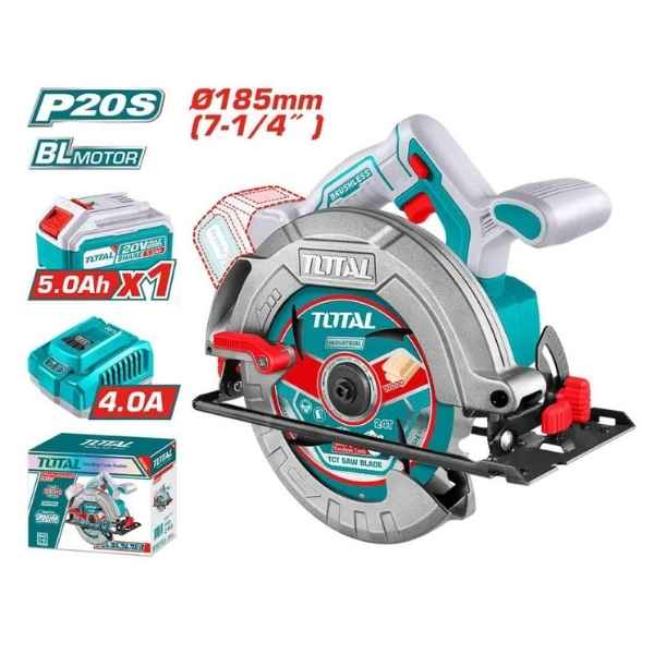 TOTAL 185mm Lithium-Ion Circular Saw - TSLI18513