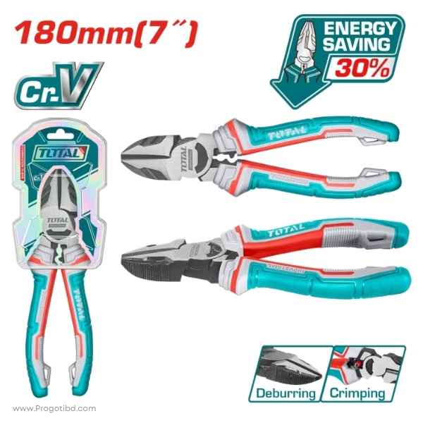 TOTAL 7" High Leverage Diagonal Cutting Pliers - THT230706S