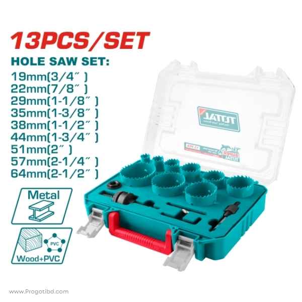 13 Pcs Bi-metal hole saw set - TACSH0132