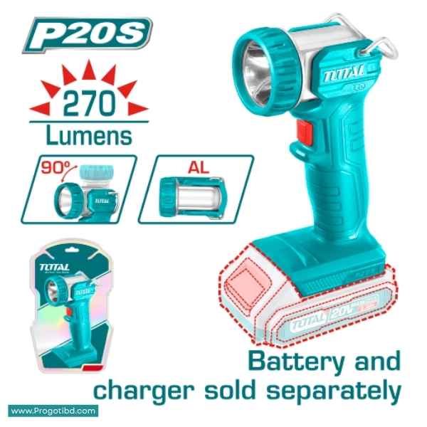 TOTAL Lithium-Ion work lamp (No B&C) - TWLI2038