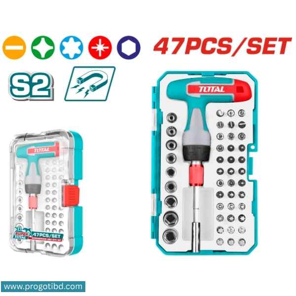 TOTAL 47 Pcs T-handle wrench screwdriver set - TACSD30476